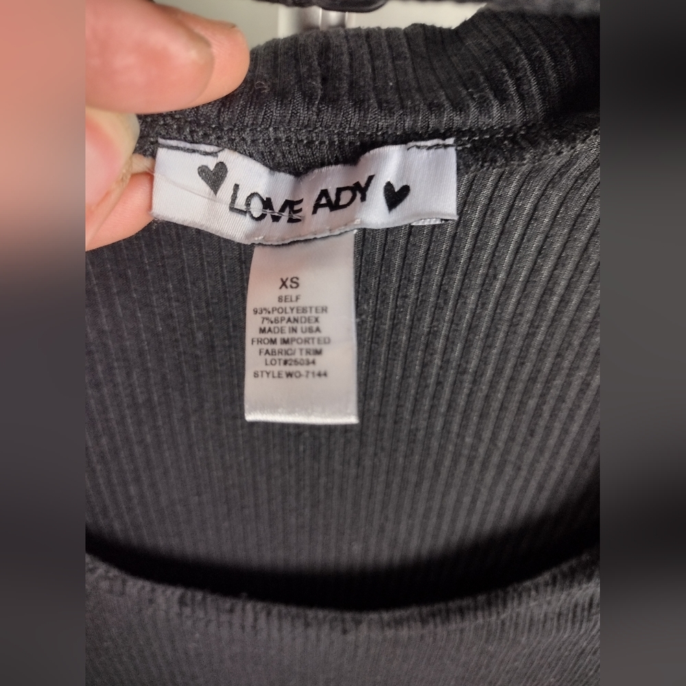 LOVE ADY NECK CUTOUT RIB KNIT BLACK DRESS SIZE XS (0-2) NWT - Picture 12 of 15